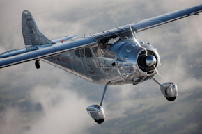 historic airplane in the sky