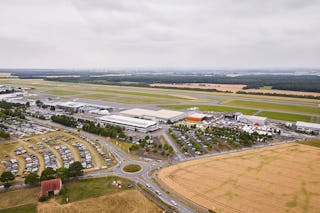 Overview with a helicopter at Paderborn-Lippstadt Airport Overview with a helicopter at Paderborn-Lippstadt Airport