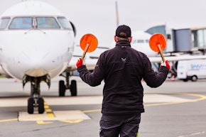 airplane is guided