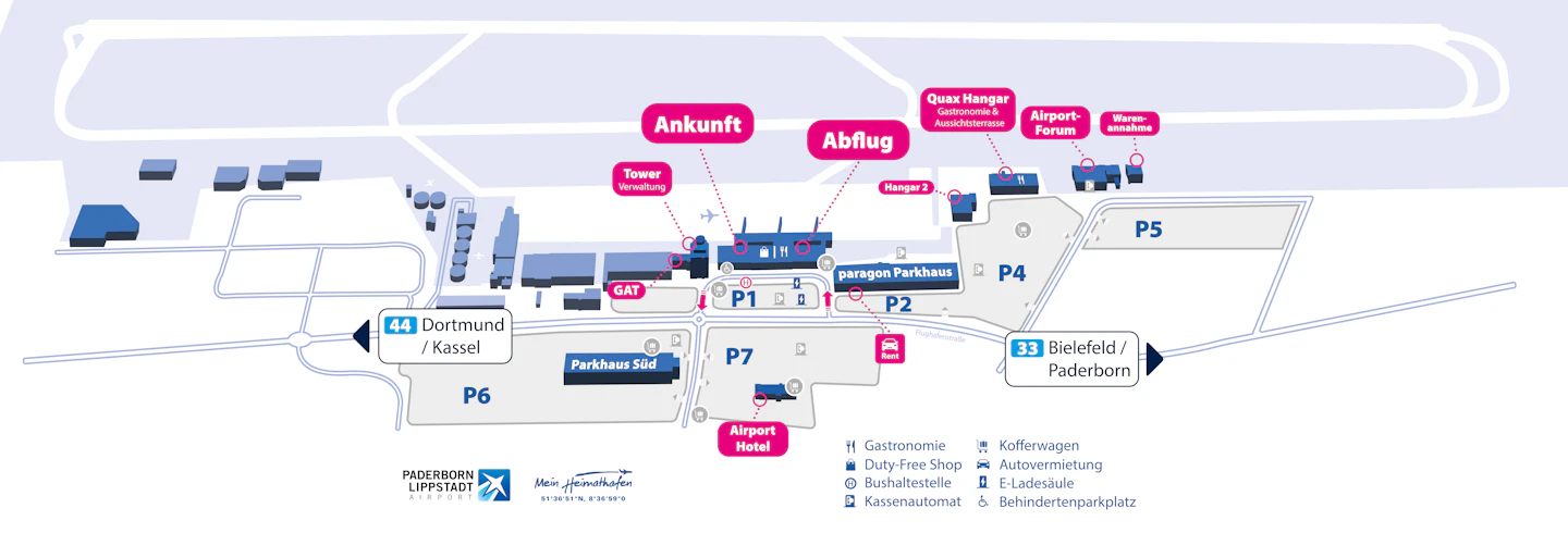 Parken und Ladesäulen - Paderborn-Lippstadt Airport - Paderborn